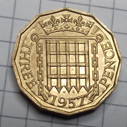Großbritannien pence 1957 - großbritannien, 3