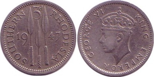 Südrhodesien pence 1947 - 3,