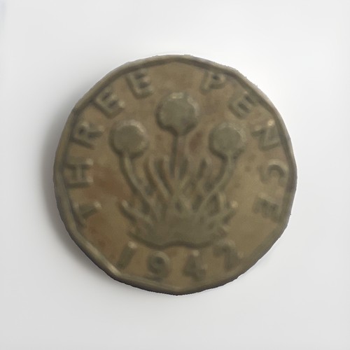 Britische pence münze - britische, 3-pence-münze