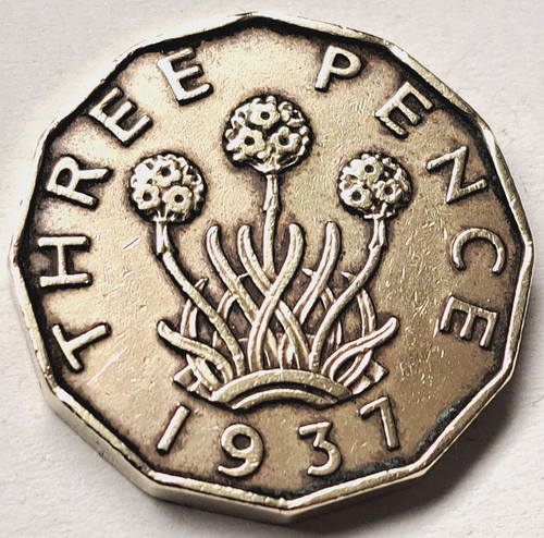 Pence 1937 ni messing - gb,